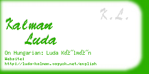 kalman luda business card